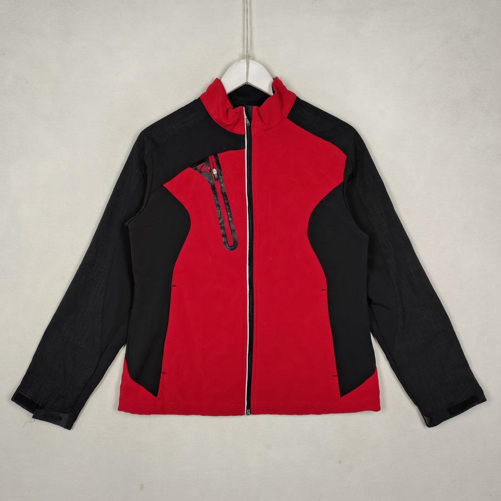 Nordstrom Warm Logic Womens Softshell Jacket Red Black Colorblock Size M